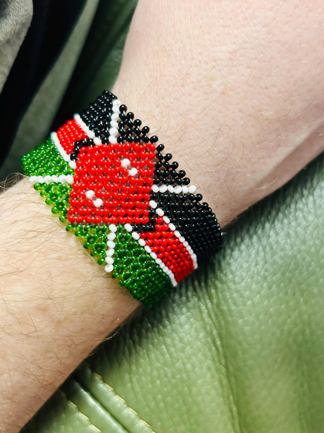Masai Handmade Clip on Bracelet/beaded Handmade Beaded Wristband