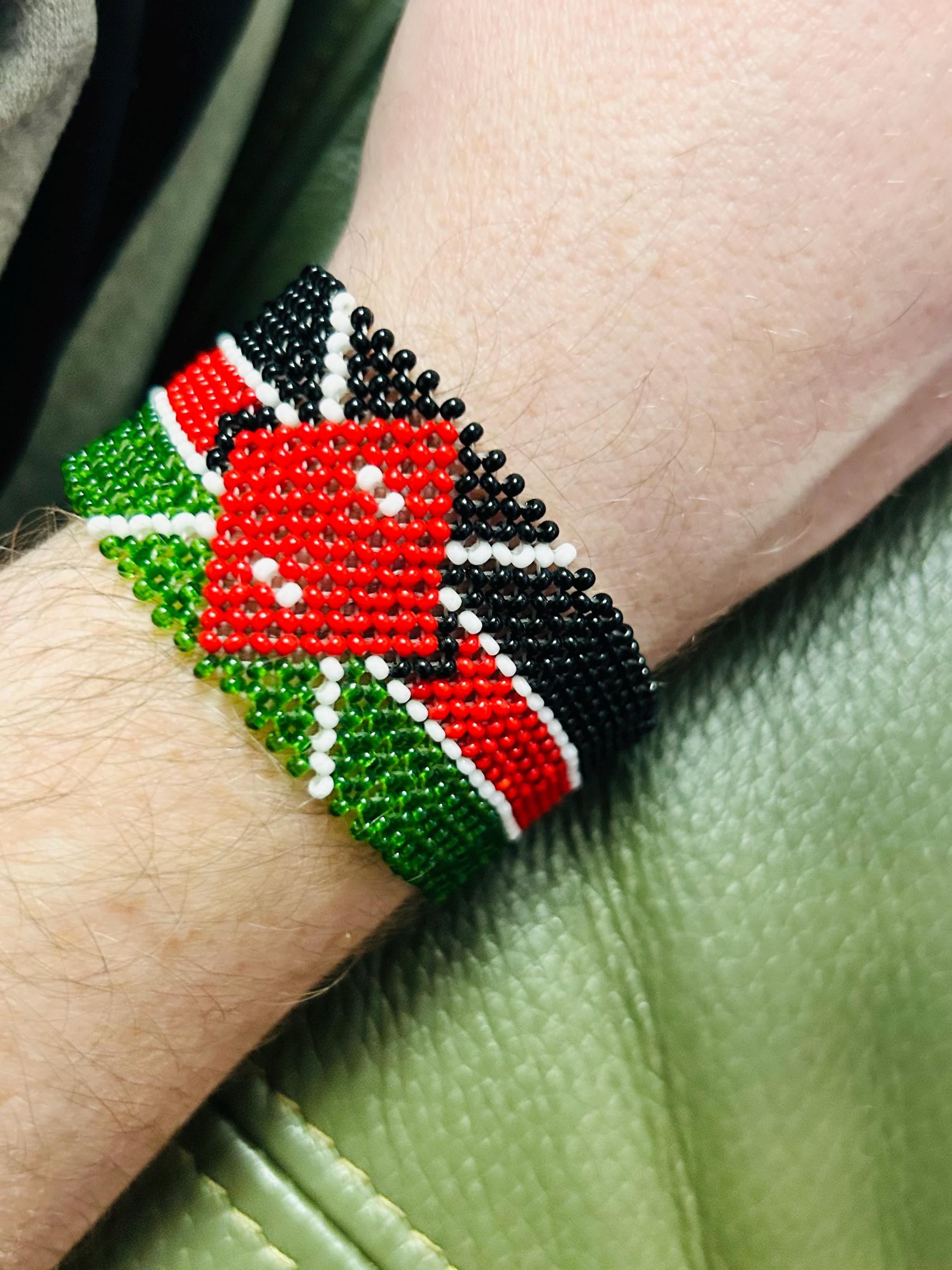 Masai Handmade Clip on Bracelet/beaded Handmade Beaded Wristband