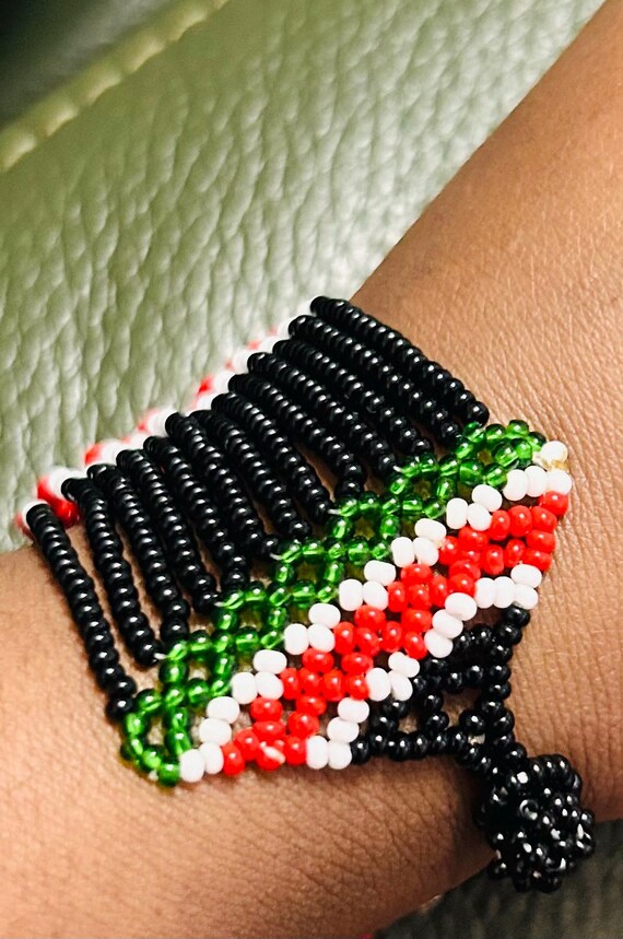Masai Handmade Clip on Bracelet/beaded Handmade Beaded Wristband