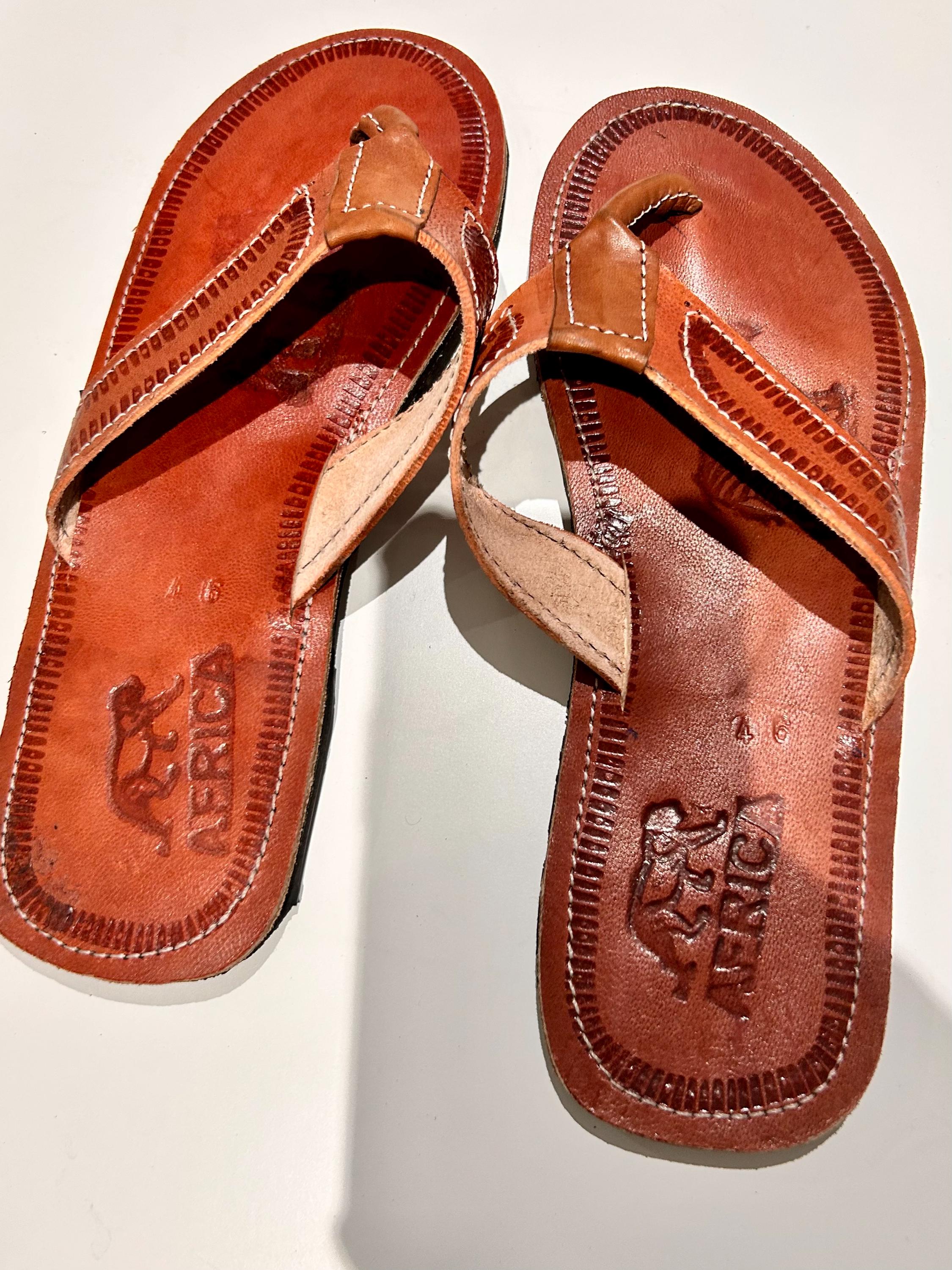 African Men Leather and Tyre Slippers/ Handmade Masai Slippers