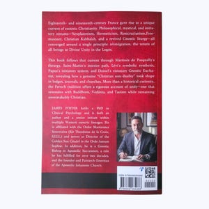 May include: A book cover with a maroon background and white text detailing esoteric Christianity and related topics. The author, James Foster, is pictured in a small inset. ISBN and barcode are visible.