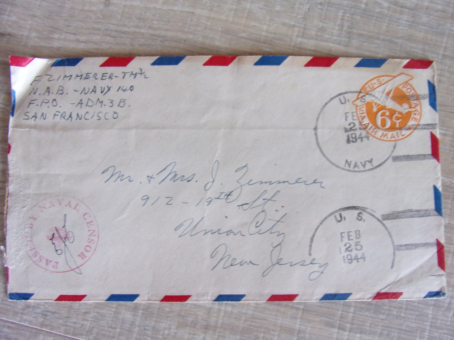 WW2 US Navy Censored Postal Airmail Covers via San Francisco - Etsy