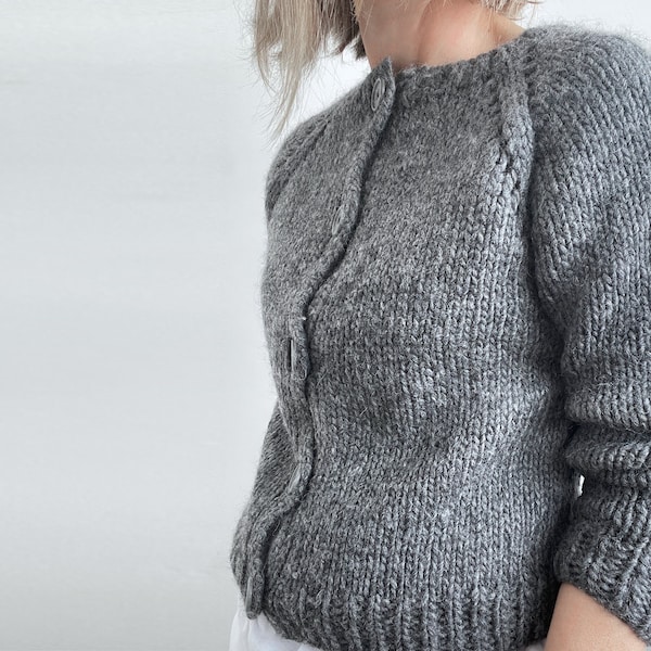Basic Cardigan Knitting Pattern | 4 patterns in 1 | Beginner / Easy | raglan sweater seamless top down | Sizes S-4X