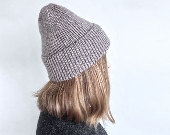 Basic Single Rib Beanie Knitting Pattern | 4 patterns in 1 | Easy | classic hat ribbed bottom up | Sizes adult S, M, L