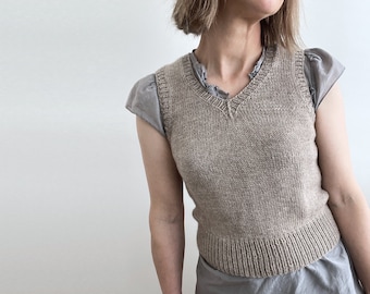 Knitting Pattern | Basic Vest - 4 yarn options in 1 pattern | Easy / Intermediate | sleeveless bottom-up method slipover | size S to 4X