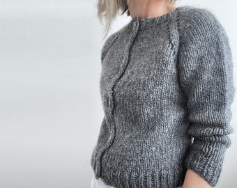 Knitting Pattern | Basic Cardigan - 4 yarn options in 1 pattern | Beginner | classic raglan sweater easy topdown method | sizes S to 4X