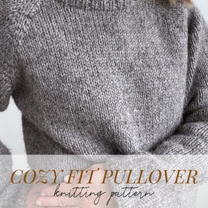 Knitting Pattern Basic Cozy Fit Pullover 4 yarn options in 1 pattern Easy raglan sweater topdown method Sizes S to 4X image 7