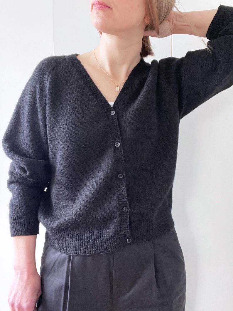 Basic V-neck Cardigan Knitting Pattern | 4 Patterns in 1 | Intermediate ...