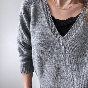Basic V-neck Pullover Knitting Pattern | 4 Patterns in 1 | Intermediate ...