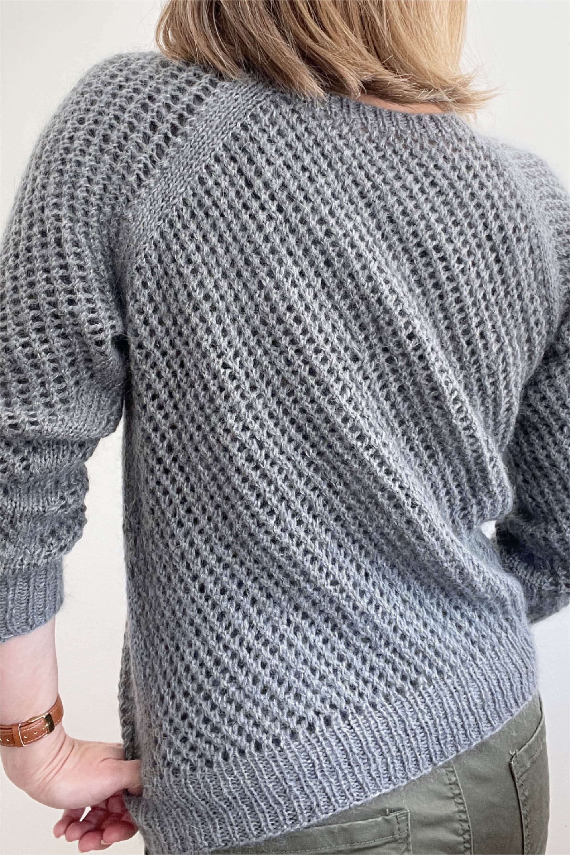 NKNIT ♡pattern pullover sweat サイズ0 Arctic Knit Hoodie - Heather Grey