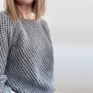 Lace Pullover Knitting Pattern: Easy Raglan Sweater (Sizes S-4X) (PDF Pattern)