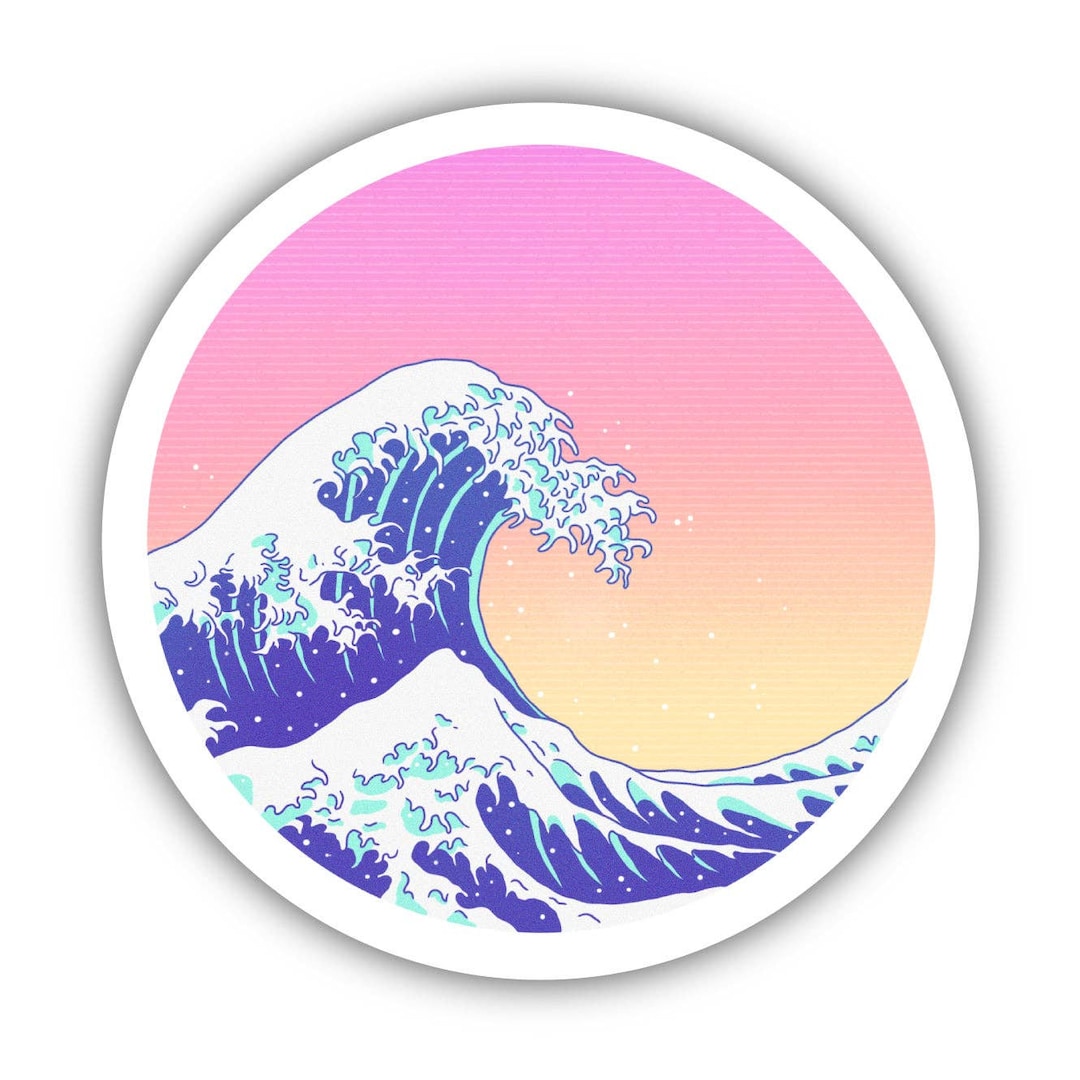 Wave Logo Sticker Ocean Wave Sticker - Etsy