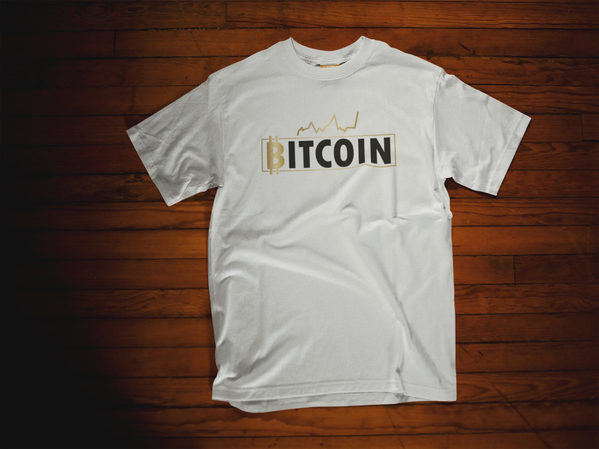 ビットコインチャートクルーネックtシャツ
