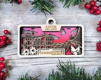 Customizable Rhode Island Ornament