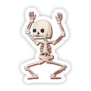 Dancing Skeleton Halloween Sticker