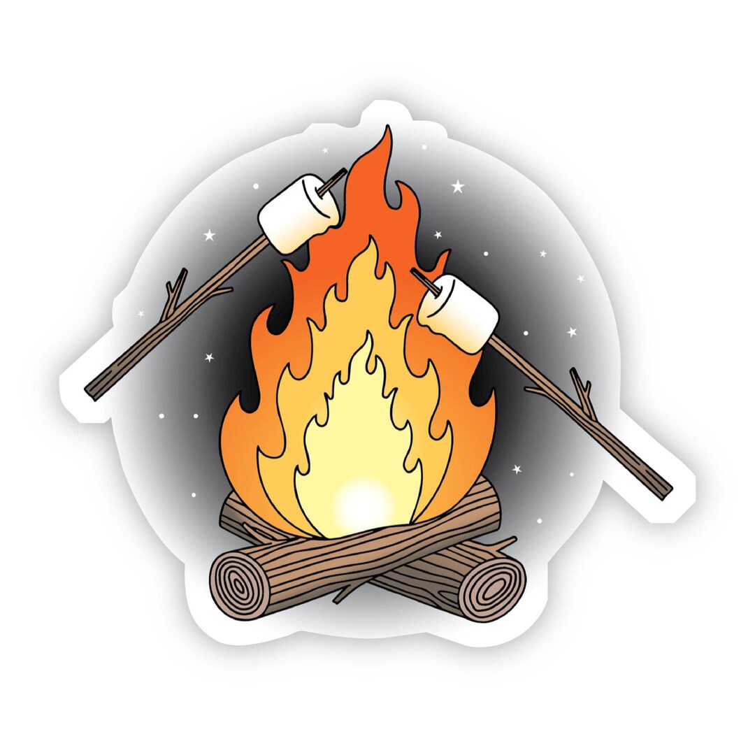 Campfire & Marshmallows Sticker - Etsy