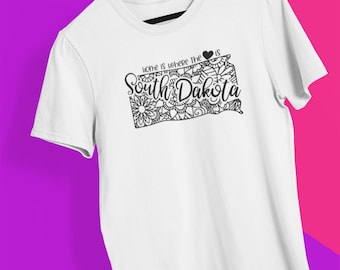 South Dakota Mandala Crew Neck T-Shirt