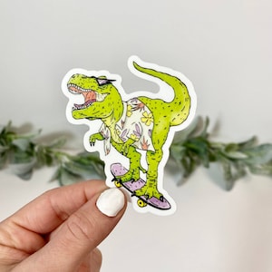 Rad Skateboard T-Rex Dinosaur Sticker