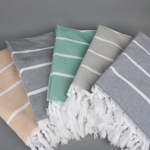 Monogram Beach Towel, 40&quot;x63&quot; Cotton Towel, Turkish Towel Beach, Striped Terry Towel, Personalized Towel, Best Friend Gift Ideas,