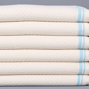 Tea Towel Embroidery Designs, Bathroom Face Towel, Turquoise Towel, Striped Towel, 18x38 Inches Bathroom Towel, Small Bath Towel,
