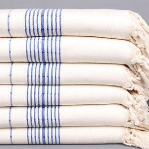 Beach Towel, Turkish Bath Towel, Sax Blue Peshtemal, Striped Peshtemal, 40x71 Inches Turkish Towel for Bath, Wedding Towel,