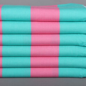 Bridesmaid Gift Towel, Bachelorette Party Gift, Striped Towel, 40x71 Inches Green-Fuchsia Cotton Towel, Best Friend Gift, Embroidery Towels,