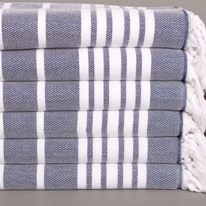 20 x 40 inch marineblauwe katoenen handdoek, gepersonaliseerde keukenhanddoek, zigzagtheedoek, gepersonaliseerde theedoek, kleine badhanddoeken, zomercadeau,