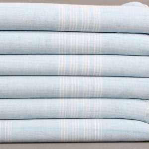 Organic Beach Towel, Personalized Turkish Towel, Baby Blue Peshtemal, Striped Towel, 38x71 Inches Turkish Towel for Bath, Yoga Peshtemal,