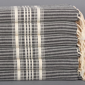 Gepersonaliseerde cadeau, huwelijksgunsten, gestreepte theedoek, 18 x 40 inch zwarte katoenen theedoek, gepersonaliseerde theedoek, geschenkhanddoek,