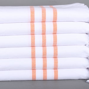 Monogrammed Hand Towel, Striped Hand Towel, 24x40 Inches Orange Cotton Hand Towel, Bathroom Towels, Turkish Hand Towel, Handmade Gift,