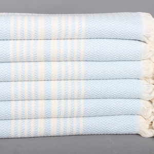 Bachelorette Party Favors, Custom Wedding Gifts, Bridal Shower Gift, Striped Towel, 40x71 Inches Baby Blue Cotton Towel, Gift Towel,