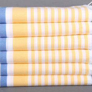 Gifts For Him, Bachelorette Party Gifts Bridesmaids, Striped Towel, 36x67 Inches Navy Blue-Yellow Cotton Towel, Monogrammed Beach Towel,