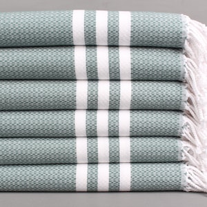 Beach Towel, Bath Towel, Dark Green Towel, Striped Peshtemal, 38x71 Inches Embroidered Towel, Holiday Towel, Summer Peshtemal,