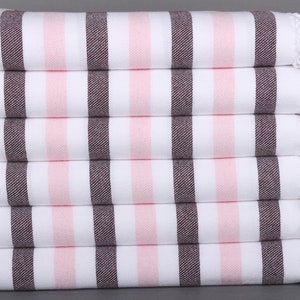 Bridesmaid Gift Towel, Striped Towel, 40x70 Inches Burgundy-Pink Cotton Towel, Handmade Gift, Bachelorette Gifts, Custom Gifts,