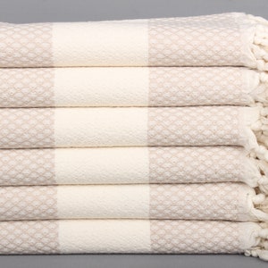 Personalisiertes Geschenk, 36x67 Zoll hellbeige Baumwolltuch, personalisierte Geschenke, Geometrisches Handtuch, Badetuch, Trauzeugin Geschenk,