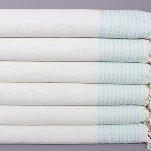 Personalized Dish Towel, Turkish Hand Towel, Striped Tea Towel, Personalized Gift, 20&quot;x40&quot; Mint Cotton Tea Towel, Customized Towels,