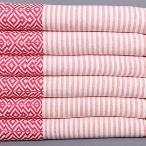 Organic Cotton Towels, Personalized Turkish Towel, Fuchsia Peshtemal, Diamond Towel, 38x75 Inches Bachelorette Party Gift,