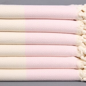 Organic Beach Towel, Personalized Wedding Gifts, Light Powder Pink Towel, Diamond Peshtemal, 40x71 Inches Bachelorette Towels,