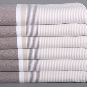40x67 Inches Beige-Brown Cotton Towel, Striped Towel, Custom Wedding Gifts, Bachelorette Party Gifts Bridesmaids, Wedding Gifts Towel,