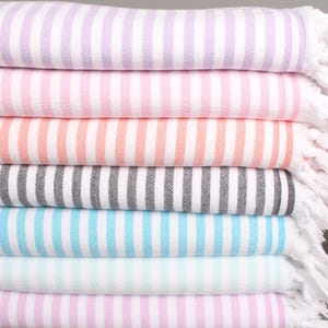 Turkish Towel Beach, Valentines Gift, Terry Striped Towel, Custom Beach Towel, 36&quot;x71&quot; Cotton Towel, Personalized Towel, Gift For Bride,