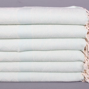 Turkish Tea Towel, Monogram Kitchen Towel, Monogrammed Hand Towel, Striped Design Hand Towel, 18&quot;x36&quot; Mint Cotton Hand Towel,