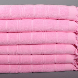 Personalized Gifts, Striped Terry Dish Towel, Monogrammed Hand Towel, Turkish Towel Hand Towel, 18&quot;x40&quot; Light Powder Pink Cotton Dish Towel,