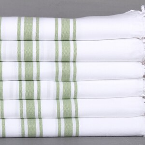 Best Friend Gift, Striped Towel, Personalized Wedding Gift, 40x71 Inches Green Cotton Towel, Bridesmaid Gift Towel, Bachelorette Favor,