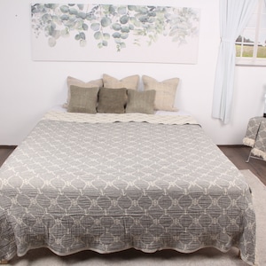 Turkish Bedspread, Picnic Blanket, Dark Gray Blanket, Marine Blanket, 67x87 Inches Handmade Bedspread, King Size Throw, Turkish Blanket,