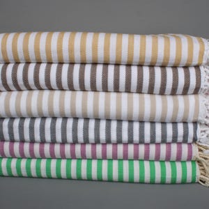 75&quot;x103&quot; Cotton Blanket, Striped Blanket, Summer Gift, Boho Throw Blankets, Woven Blanket, Tablecloth, Bachelor Party Favors,