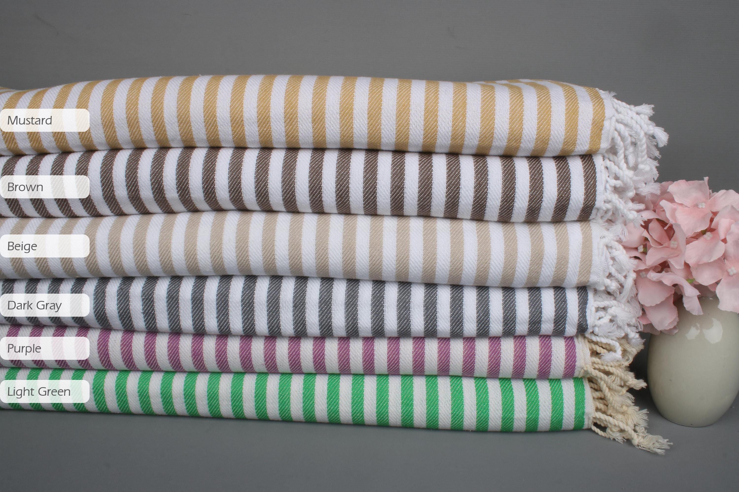 75"x103" Cotton Blanket, Striped Blanket, Summer Gift, Boho Throw Blankets, Woven Blanket, Tablecloth, Bachelor Party Favors,