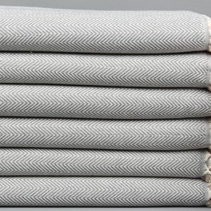 Turkish Towels Beach, Custom Beach Towel, Dark Gray Towel, Herringbone Towel, 71x40 Inches Turkish Bath Towel, Bridesmaid Towel,