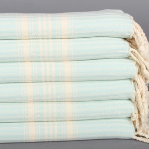 Personalized Kitchen Towel, Personalized Gifts, Striped Tea Towel, 18x40 Inches Mint Cotton Tea Towel, Monogram Hand Towel,
