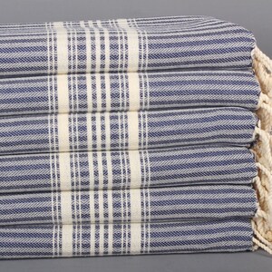Bathroom Towels, 18x40 Inches Navy Cotton Tea Towel, Personalized Gifts, Striped Tea Towel, Kitchen Towel, Monogram Tea Towel,