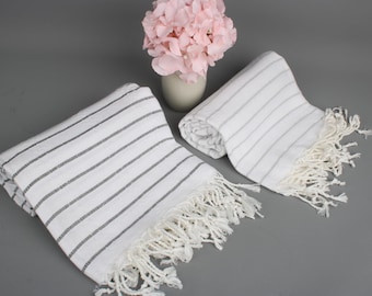 40"x71" Cotton Towel, Bachelorette Party Gift, Bridal Shower Favors, Striped Towel, Organic Turkish towel, Bachelor Party Favors,